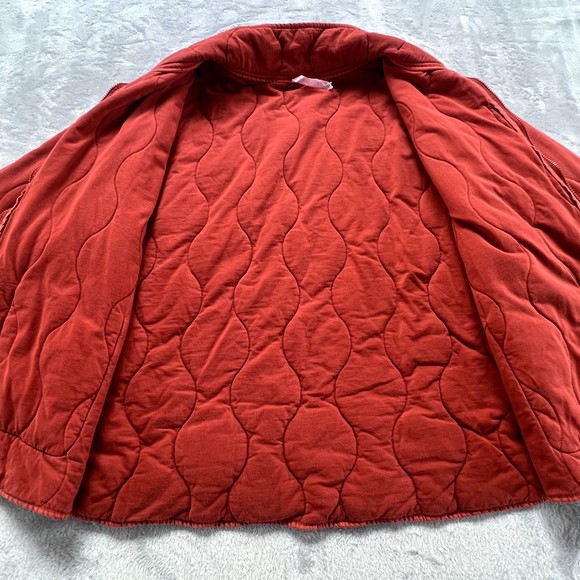 Fabletics Jacket‎ Womens 3X Orange Tedi Quilted Collar Full Zip Pockets Cotton - Picture 6 of 14